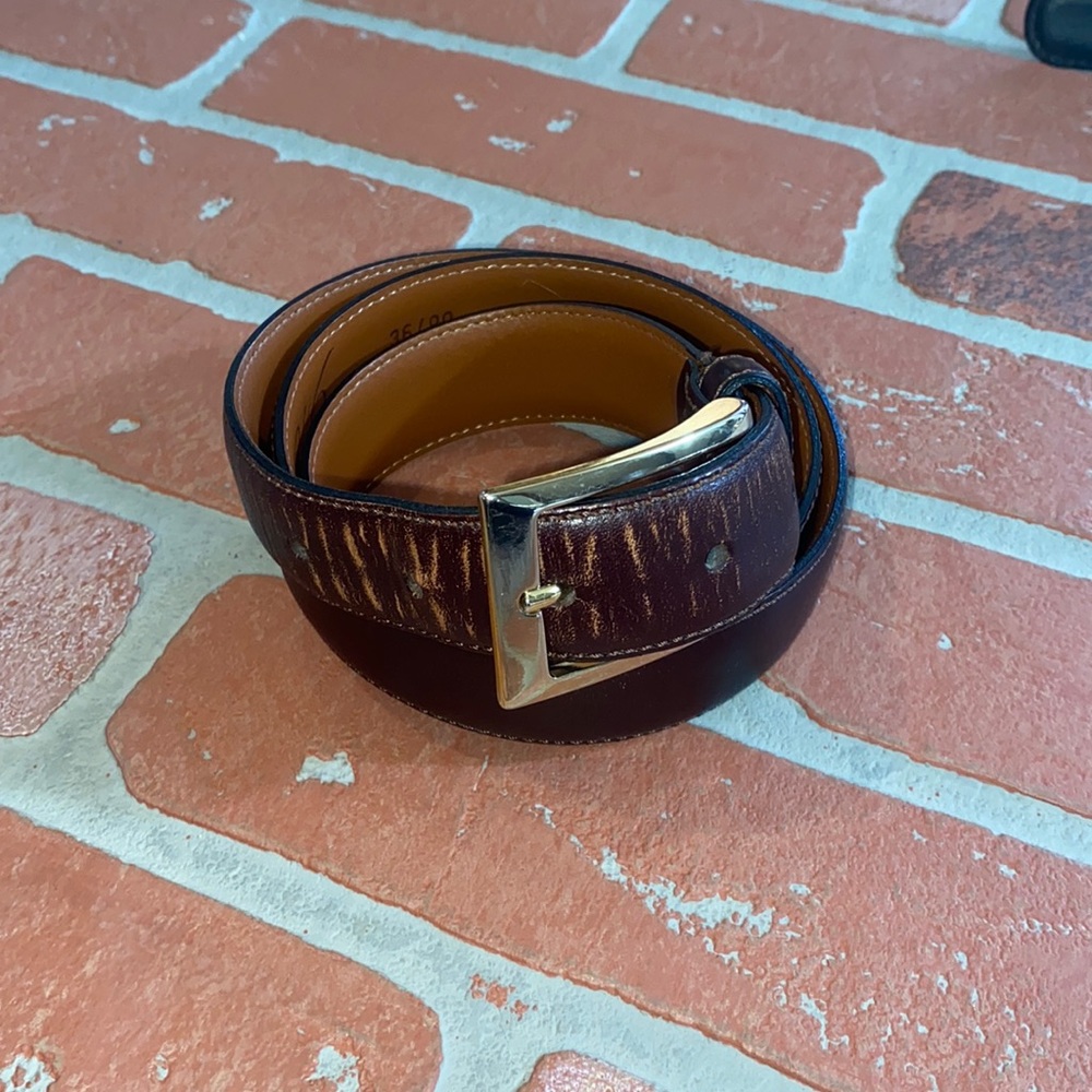 Mens Brooks brothers brown leather belt